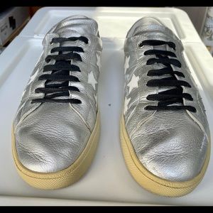 Saint Laurent silver star court sneakers